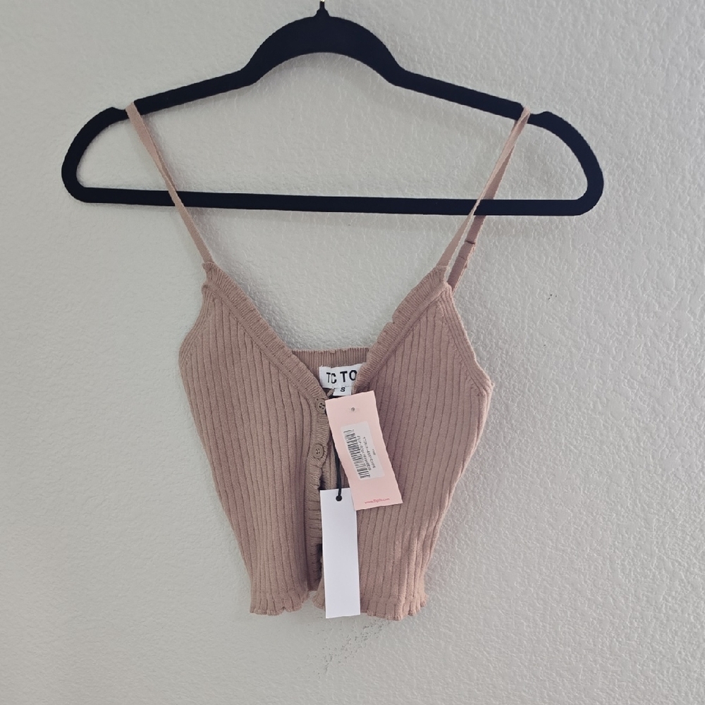 Chic Tan Ribbed Camisole